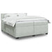 Pat box spring cu saltea, gri deschis, 200x200 cm, catifea - WALTI WALTI