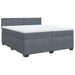Pat box spring cu saltea, gri închis, 200x200 cm, catifea - WALTI WALTI