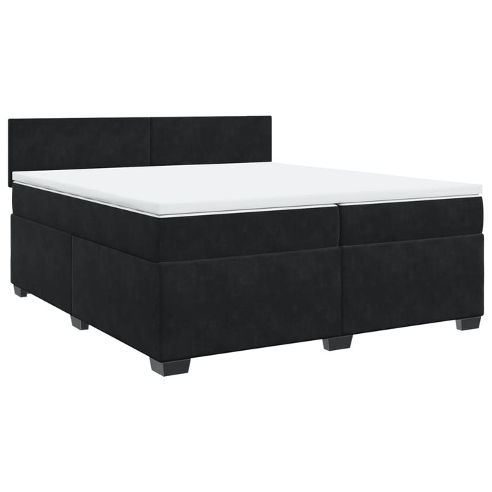 Pat box spring cu saltea, negru, 200x200 cm, catifea - WALTI WALTI