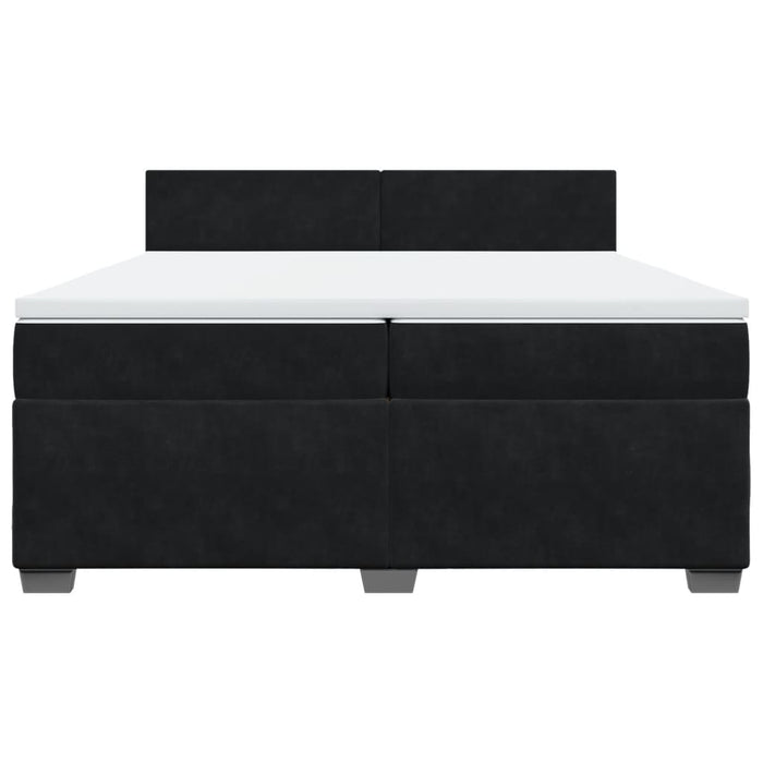 Pat box spring cu saltea, negru, 200x200 cm, catifea - WALTI WALTI