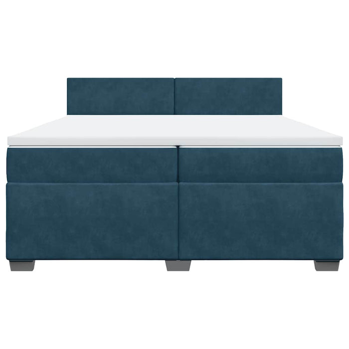 Pat box spring cu saltea, albastru, 200x200 cm, catifea - WALTI WALTI