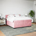 Pat box spring cu saltea, roz, 200x200 cm, catifea - WALTI WALTI