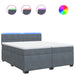 Pat box spring cu saltea, gri închis, 200x200 cm, catifea - WALTI WALTI