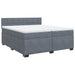 Pat box spring cu saltea, gri închis, 200x200 cm, catifea - WALTI WALTI