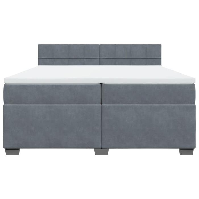 Pat box spring cu saltea, gri închis, 200x200 cm, catifea - WALTI WALTI