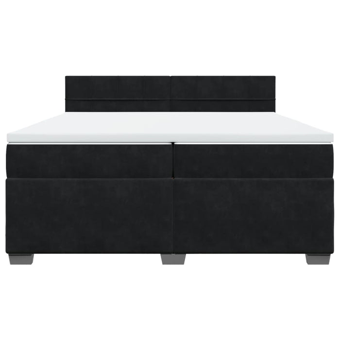 Pat box spring cu saltea, negru, 200x200 cm, catifea - WALTI WALTI