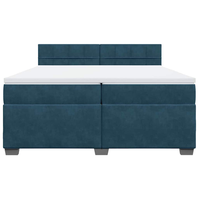 Pat box spring cu saltea, albastru, 200x200 cm, catifea - WALTI WALTI