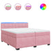 Pat box spring cu saltea, roz, 200x200 cm, catifea - WALTI WALTI