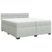 Pat box spring cu saltea, gri deschis, 200x200 cm, catifea - WALTI WALTI