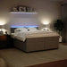 Pat box spring cu saltea, gri deschis, 200x200 cm, catifea - WALTI WALTI