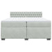 Pat box spring cu saltea, gri deschis, 200x200 cm, catifea - WALTI WALTI