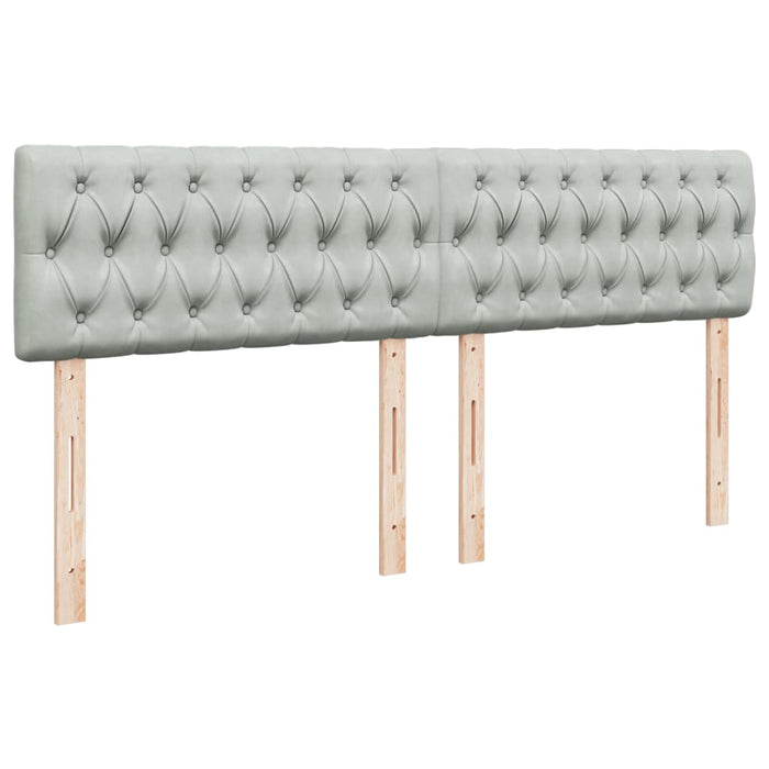 Pat box spring cu saltea, gri deschis, 200x200 cm, catifea - WALTI WALTI