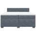 Pat box spring cu saltea, gri închis, 200x200 cm, catifea - WALTI WALTI