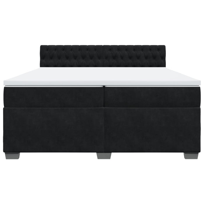 Pat box spring cu saltea, negru, 200x200 cm, catifea - WALTI WALTI