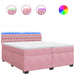 Pat box spring cu saltea, roz, 200x200 cm, catifea - WALTI WALTI