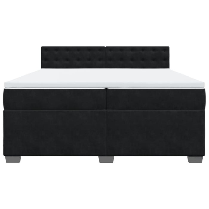 Pat box spring cu saltea, negru, 200x200 cm, catifea - WALTI WALTI