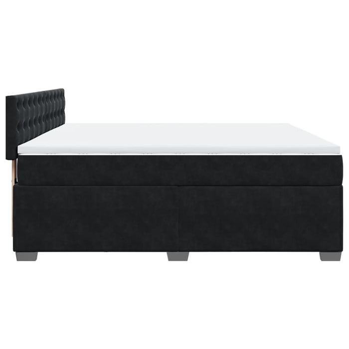 Pat box spring cu saltea, negru, 200x200 cm, catifea - WALTI WALTI