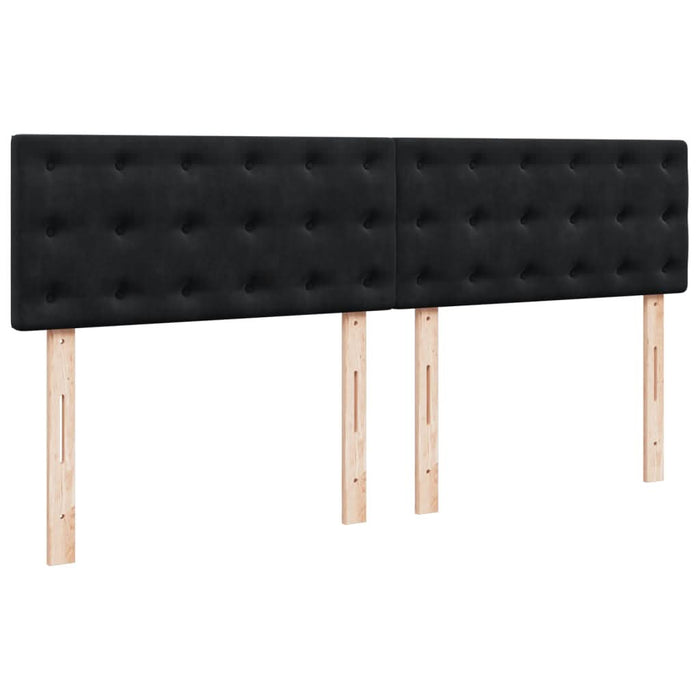 Pat box spring cu saltea, negru, 200x200 cm, catifea - WALTI WALTI