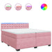 Pat box spring cu saltea, roz, 200x200 cm, catifea - WALTI WALTI