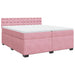 Pat box spring cu saltea, roz, 200x200 cm, catifea - WALTI WALTI
