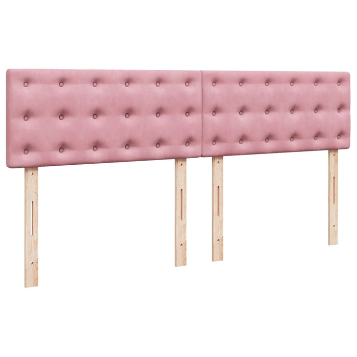 Pat box spring cu saltea, roz, 200x200 cm, catifea - WALTI WALTI