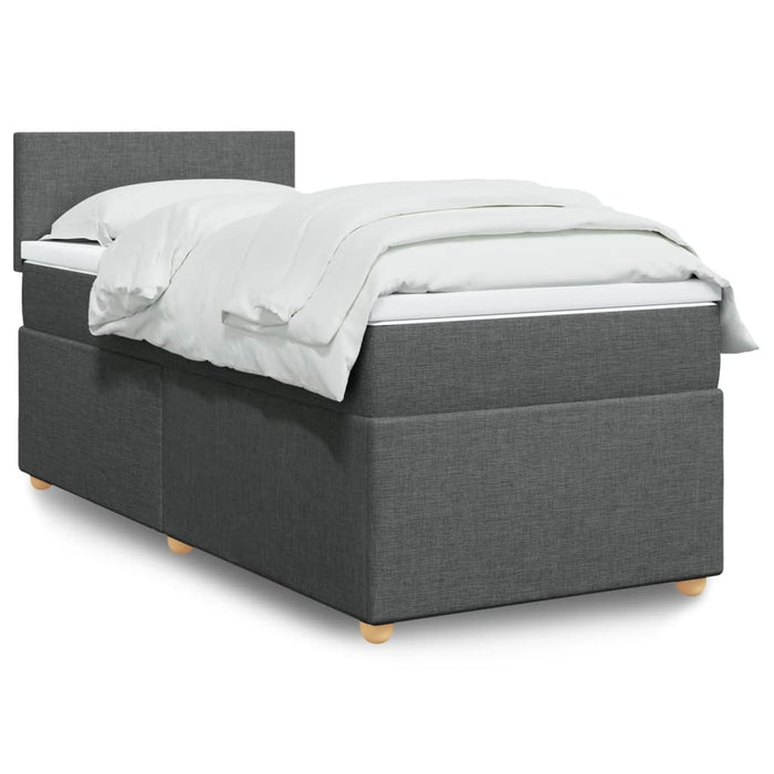 Pat box spring cu saltea, gri închis, 80x200 cm, textil - WALTI WALTI