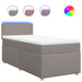 Pat box spring cu saltea, gri taupe, 80x200 cm, textil - WALTI WALTI