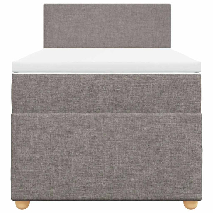 Pat box spring cu saltea, gri taupe, 80x200 cm, textil - WALTI WALTI