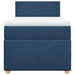 Pat box spring cu saltea, albastru, 80x200 cm, textil - WALTI WALTI