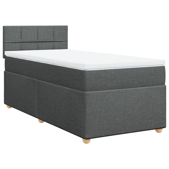 Pat box spring cu saltea, gri închis, 80x200 cm, textil - WALTI WALTI