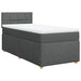 Pat box spring cu saltea, gri închis, 80x200 cm, textil - WALTI WALTI