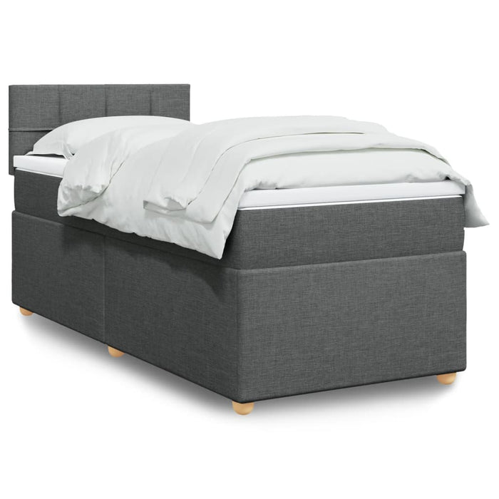 Pat box spring cu saltea, gri închis, 80x200 cm, textil - WALTI WALTI