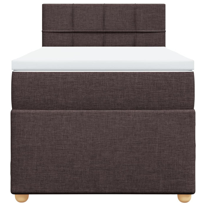 Pat box spring cu saltea, maro închis, 80x200 cm, textil - WALTI WALTI