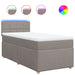 Pat box spring cu saltea, gri taupe, 80x200 cm, textil - WALTI WALTI
