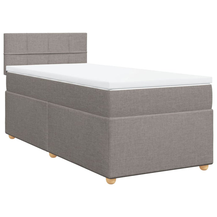Pat box spring cu saltea, gri taupe, 80x200 cm, textil - WALTI WALTI