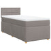 Pat box spring cu saltea, gri taupe, 80x200 cm, textil - WALTI WALTI