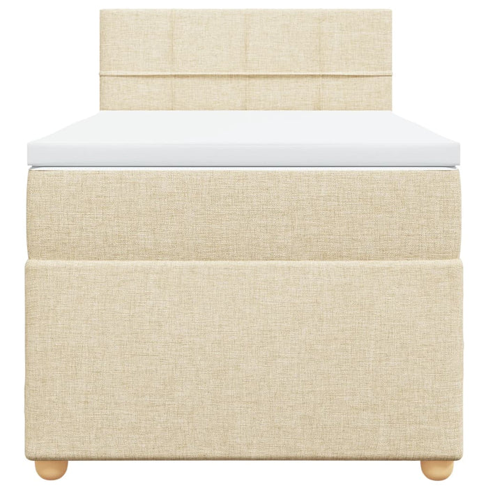 Pat box spring cu saltea, crem, 80x200 cm, textil - WALTI WALTI