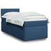Pat box spring cu saltea, albastru, 80x200 cm, textil - WALTI WALTI