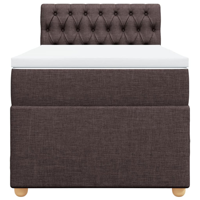 Pat box spring cu saltea, maro închis, 80x200 cm, textil - WALTI WALTI