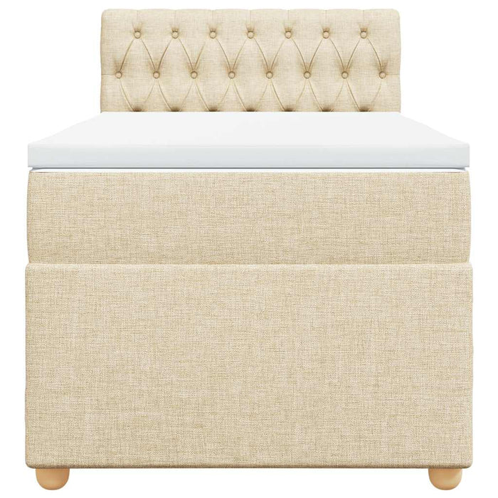 Pat box spring cu saltea, crem, 80x200 cm, textil - WALTI WALTI
