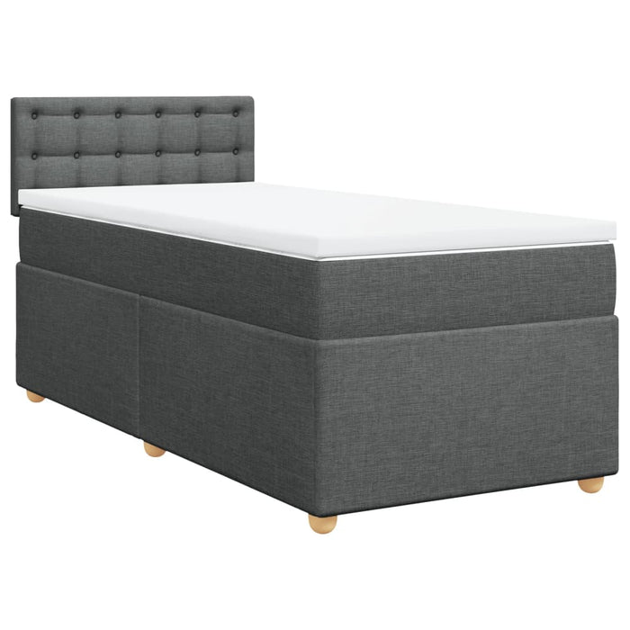 Pat box spring cu saltea, gri închis, 80x200 cm, textil - WALTI WALTI