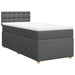 Pat box spring cu saltea, gri închis, 80x200 cm, textil - WALTI WALTI