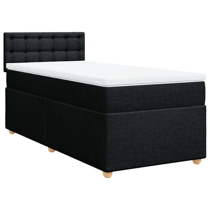 Pat box spring cu saltea, negru, 80x200 cm, textil - WALTI WALTI