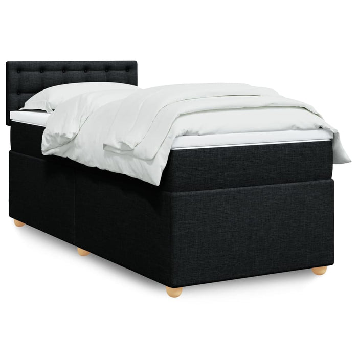 Pat box spring cu saltea, negru, 80x200 cm, textil - WALTI WALTI