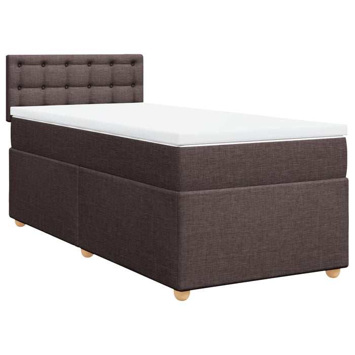 Pat box spring cu saltea, maro închis, 80x200 cm, textil - WALTI WALTI