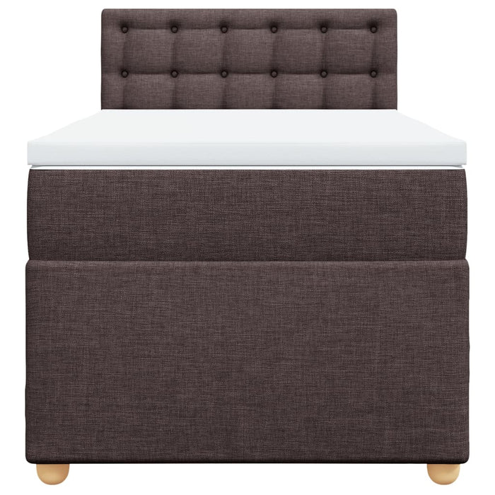 Pat box spring cu saltea, maro închis, 80x200 cm, textil - WALTI WALTI