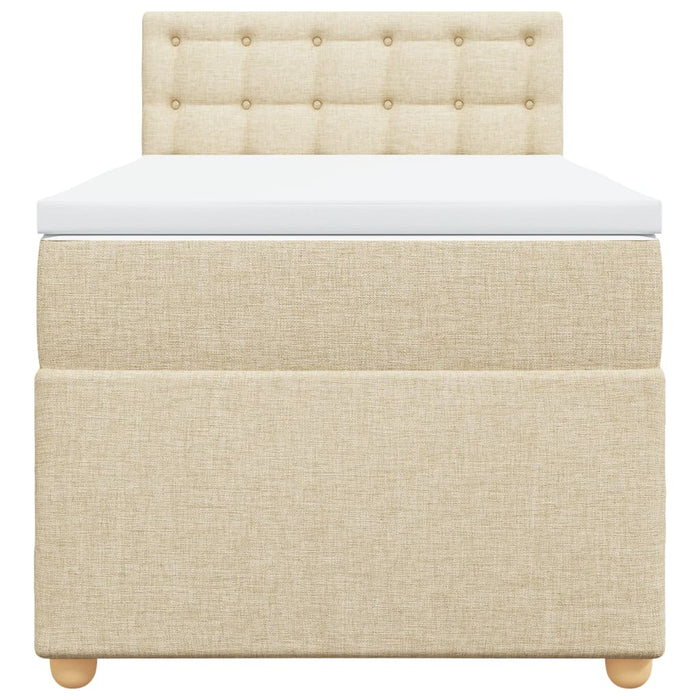 Pat box spring cu saltea, crem, 80x200 cm, textil - WALTI WALTI