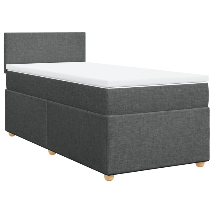 Pat box spring cu saltea, gri închis, 90x190 cm, textil - WALTI WALTI