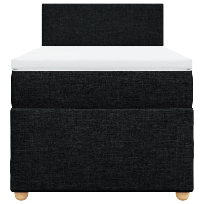 Pat box spring cu saltea, negru, 90x190 cm, textil - WALTI WALTI