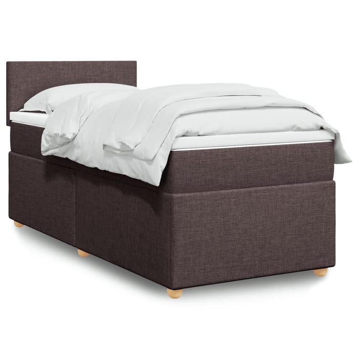 Pat box spring cu saltea, maro închis, 90x190 cm, textil - WALTI WALTI